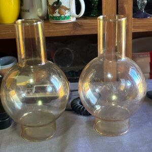 2- SMOKE BALL CHIMNEY GLASS 2.5" Fitter 8.5" Height  Replacement Glass.